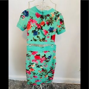 Women’s two piece crop top and skirt